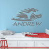Personalized Sports Car Silhouette Vinyl Wall Decal - Bedroom, Boys Room, Playroom, Girls Room ' Pick Your Color, Name and Size