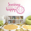 Playroom Wall Decals - Sunshine Makes Me Happy - Nursery Wall Art, Wall Decor for Kitchen, or Dining Room, Sunshine Wall Art