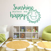 Playroom Wall Decals - Sunshine Makes Me Happy - Nursery Wall Art, Wall Decor for Kitchen, or Dining Room, Sunshine Wall Art