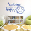 Playroom Wall Decals - Sunshine Makes Me Happy - Nursery Wall Art, Wall Decor for Kitchen, or Dining Room, Sunshine Wall Art