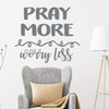 Prayer Wall Decal ' 'Pray More, Worry Less' - Silhouette Pattern Included- Christian Vinyl Decoration for Home, Bedroom, Living Room