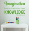 Quote Wall Decals - Imagination is More Important Than Knowledge - Albert Einstein Quotes, Famous Quotes Wall Decals for the Home, Office, or Classroom