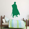Robin Hood Warrior Hero Personalized Vinyl Wall Decals for Boys Bedroom, Playroom, Birthday Sticker Silhouette of Caped Swordsman