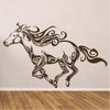 Room Wall Decor - Running Horse Art w/Customized Name Rustic Vinyl Decal Stickers for Home in Teen, Girls, Boys Bedroom, Playroom, Nursery, Dorm - Custom Sizes and Colors Fit Any Themed Living Space