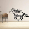 Room Wall Decor - Running Horse Art w/Customized Name Rustic Vinyl Decal Stickers for Home in Teen, Girls, Boys Bedroom, Playroom, Nursery, Dorm - Custom Sizes and Colors Fit Any Themed Living Space