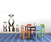 Safari Animal Wall Decals, Three Meerkats Vinyl Stickers for Decorating Nursery, Children's Room, Playroom, Nursery, Library, Classroom, or Preschool
