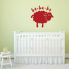 Sheep Nursery Decor | Vinyl Wall Decal for Baby Bedroom, Boy or Girl Playroom | Black, Brown, Red, Pink, Purple, Other Colors