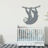 Sloth Wall Decal - Personalized Animal Jungle Theme Vinyl Sticker Decoration for Children's Bedroom, Playroom or Baby Nursery