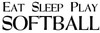 Softball Player Wall Decal - Vinyl Decor for Athletes and Fans - "Eat Sleep Play Softball" Sticker Lettering for Locker Room or Athlete's Bedroom