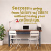 Success Quotes for Motivation - Abraham Lincoln Success is Going From Failure Wall Sign Vinyl Decal Home, School, Office Decoration Inspirational