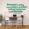 Success Quotes for Motivation - Abraham Lincoln Success is Going From Failure Wall Sign Vinyl Decal Home, School, Office Decoration Inspirational