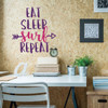 Surfing Wall Decor - Eat Sleep Surf Repeat - Wall Decals for Home Decor, Bedroom, Playroom, Dorm Or Beach House - Surfer Gift.
