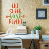 Surfing Wall Decor - Eat Sleep Surf Repeat - Wall Decals for Home Decor, Bedroom, Playroom, Dorm Or Beach House - Surfer Gift.