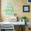 Surfing Wall Decor - Eat Sleep Surf Repeat - Wall Decals for Home Decor, Bedroom, Playroom, Dorm Or Beach House - Surfer Gift.