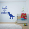 T REX Wall Decal - 'GOODNIGHT' - Dinosaur Silhouette Vinyl Sticker Decor for Boys Room or Playroom Decoration