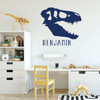 T Rex Wall Decal - Dinosaur Head Art - Personalized Vinyl Decoration for Children's Room Playroom, Preschool or Classroom Decor