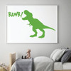 T REX Wall Decal - RAWR - Dinosaur Silhouette Vinyl Sticker Decor for Boys Room or Playroom Decoration