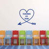 Teacher Quote Wall Decal Vinyl Lettering with Heart Shaped Arrow - School Classroom or Homeschool Room Decor