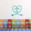 Teacher Quote Wall Decal Vinyl Lettering with Heart Shaped Arrow - School Classroom or Homeschool Room Decor