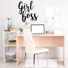 Teenager Wall Decal | Girl Boss Vinyl Cursive Lettering for Teens and Tweens or Adult Women | Pink, Purple, Black, White, Other Colors