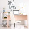 Teenager Wall Decal | Girl Boss Vinyl Cursive Lettering for Teens and Tweens or Adult Women | Pink, Purple, Black, White, Other Colors
