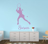 Tennis Wall Decals - Personalized Female Tennis Player (Long Hair) - Sport Wall Decals, Gifts For Tennis Players, Sports Wall Art For the Home, Locker Room, or Personalized Wall Decals For the Bedroom