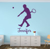 Tennis Wall Decals - Personalized Female Tennis Player (Short Hair) - Sport Wall Decals, Gifts For Tennis Players, Sports Wall Art For Home, Locker Room, or Personalized Wall Decals For the Bedroom