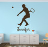 Tennis Wall Decals - Personalized Female Tennis Player (Short Hair) - Sport Wall Decals, Gifts For Tennis Players, Sports Wall Art For Home, Locker Room, or Personalized Wall Decals For the Bedroom