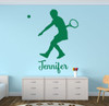 Tennis Wall Decals - Personalized Female Tennis Player (Short Hair) - Sport Wall Decals, Gifts For Tennis Players, Sports Wall Art For Home, Locker Room, or Personalized Wall Decals For the Bedroom