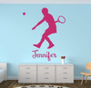 Tennis Wall Decals - Personalized Female Tennis Player (Short Hair) - Sport Wall Decals, Gifts For Tennis Players, Sports Wall Art For Home, Locker Room, or Personalized Wall Decals For the Bedroom