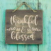 Thankful and Blessed Vinyl Wall Decal - Country Farmhouse Themed Home Decor for Living Room, Bedroom, Kitchen, Dining Room, or Office