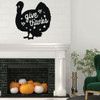 Thanksgiving Wall Decor - Give Thanks With Turkey Design - Vinyl Decoration For Home, Living Room or Fireplace