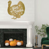 Thanksgiving Wall Decor - Give Thanks With Turkey Design - Vinyl Decoration For Home, Living Room or Fireplace