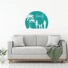 Tropical Wall Decor - Family Decal - Vinyl Sticker Art for Living Room, Bedroom, Home or Beach House Decoration