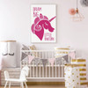 Unicorn Wall Decor - Dream Big Little Unicorn - Vinyl Decal For Girl's Bedroom, Nursery, Playroom or Bathroom - Kids Home Decorations