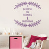 Unicorn Wall Decor - I believe in Fairies - Vinyl Decal Sticker for Girl's Bedroom Decor, Playroom or Children's Room Decoration
