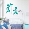 Volleyball Wall Decal - Spike Net Stick Figure - Vinyl Decor for Bedroom or Playroom - Sports Decorations