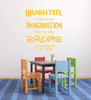 Wall Decal - Laughter is Timeless, Imagination Has No Age, and Dreams Are Forever - Vinyl Sticker for Kids Playroom or Nursery, Boys or Girls Bedroom Decor
