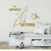 Wall Decal for Boy's Bedroom - To Infinity And Beyond With Rocket Silhouette - Vinyl Art Decoration for Nursery or Playroom Decor