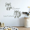 Wall Decal for Children - Clever Curious with Fox and Squirrel Design - Decoration for Bedroom, Playroom or Nursery Room