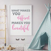 Wall Decal for Children - What Makes You Different - Inspirational Vinyl Quotes for Girls, Tween or Teen's Bedroom Decor