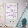 Wall Decal for Children - What Makes You Different - Inspirational Vinyl Quotes for Girls, Tween or Teen's Bedroom Decor