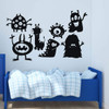Wall Decal For Kids - Monster Collage Silhouette - Vinyl Wall Art and Decor for Children's Bedroom, Bathroom or Playroom