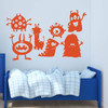 Wall Decal For Kids - Monster Collage Silhouette - Vinyl Wall Art and Decor for Children's Bedroom, Bathroom or Playroom