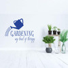Wall Decal for Kitchen, Entry Way or Mudroom - 'Gardening, My Kind of Therapy ' Vinyl Lettering with Garden Pale Silhouette Home D'cor ' Fun Gift ' A Variety of Colors and Sizes