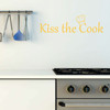 Wall Decals For Kitchen - Kiss The Cook With Chef Hat - Vinyl Wall Decorations
