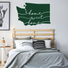 Washington Wall Decor - Home Sweet Home - State Decal Silhouette Vinyl Art for Home Decor, Living Room or Family Room Decoration