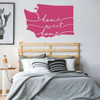 Washington Wall Decor - Home Sweet Home - State Decal Silhouette Vinyl Art for Home Decor, Living Room or Family Room Decoration