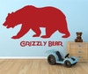 Zoo Animal North America Grizzly Brown Bear Decor and Party Supply Vinyl Wall Decals For the Home Playroom Child's Bedroom or Classroom