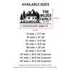Available sizes with width and height in inches